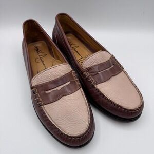 Martin Dingman Leather Penny Loafers Two Tone Mens 9.5M Classic Preppy Slip-On